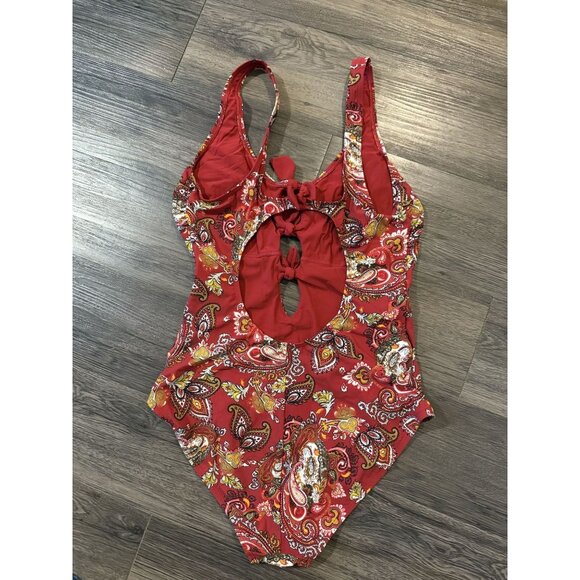 Women's Skinny Dippers Paisley‎ Ashbury Alysa Keyhole One Piece Swimsuit Size XL - Picture 3 of 4
